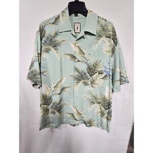 Jamaica Jaxx  Bird Of Paradise Hawaiian 100% Silk Shirt Men's Size L
